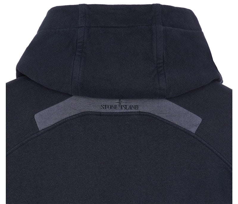 Stone Island Logo Appliqued Hoodie Blue