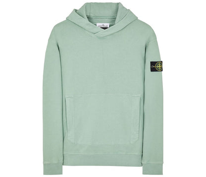 Stone Island Logo Appliqued Hoodie Sage Green
