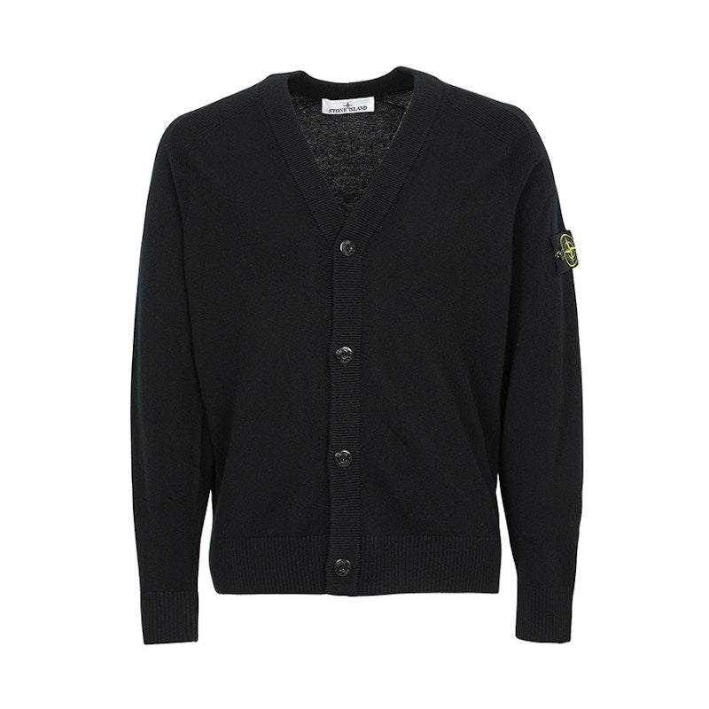 Stone Island Logo Cardigan Black