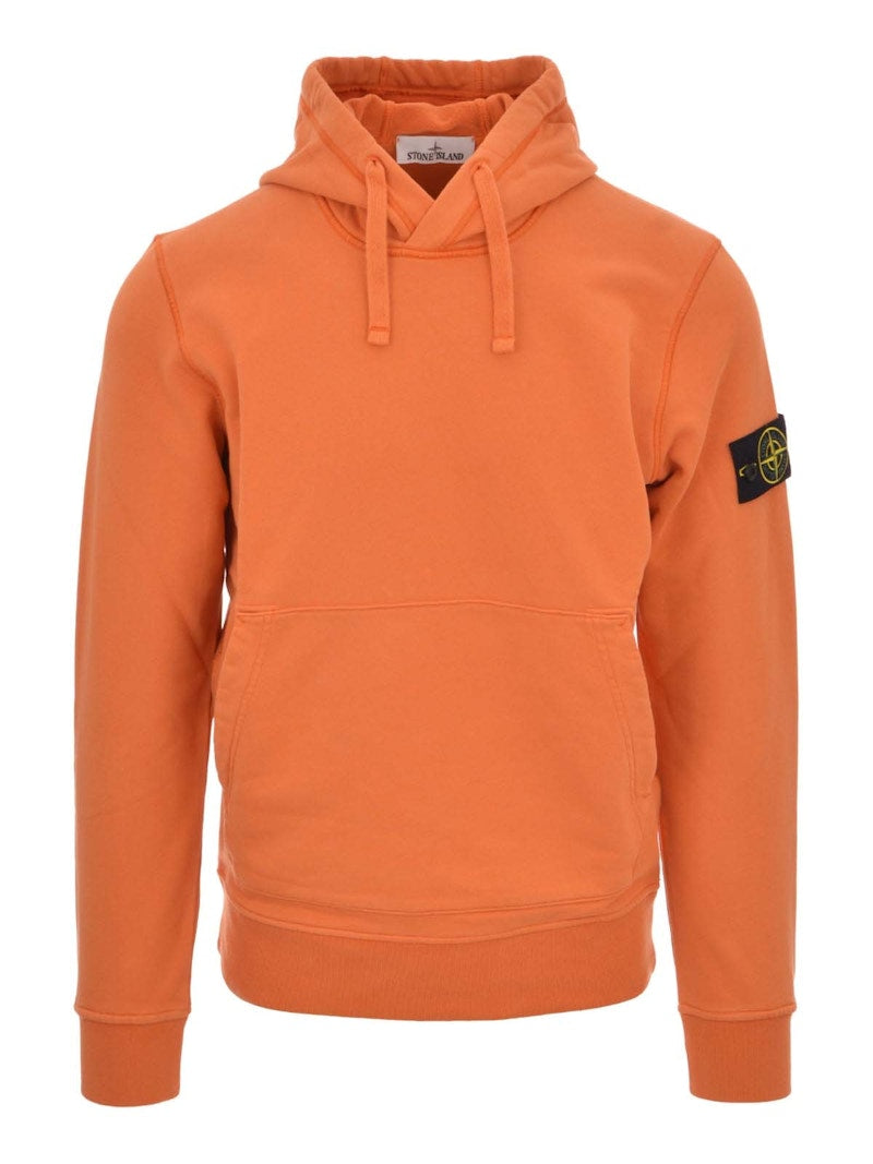 Stone Island Logo Hoodie Orange