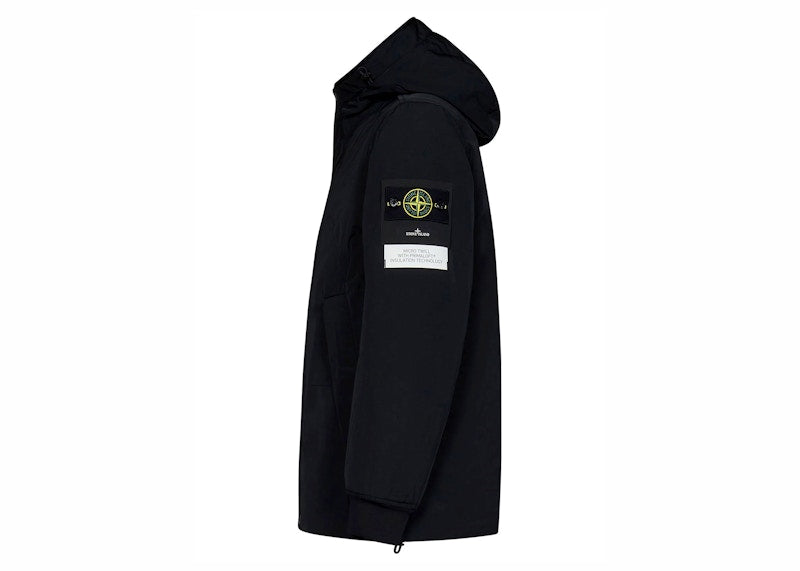 Stone Island Logo Patch Hooded Jacket Black