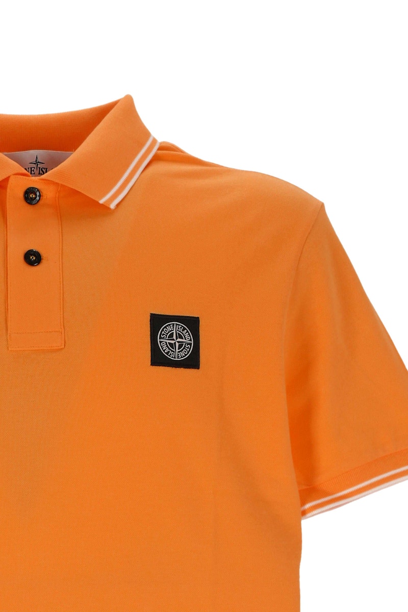 Stone Island Logo Poloshirt Orange
