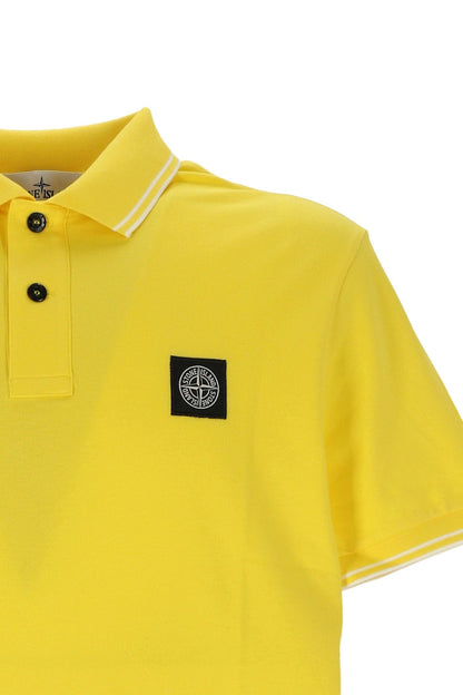 Stone Island Logo Poloshirt Yellow