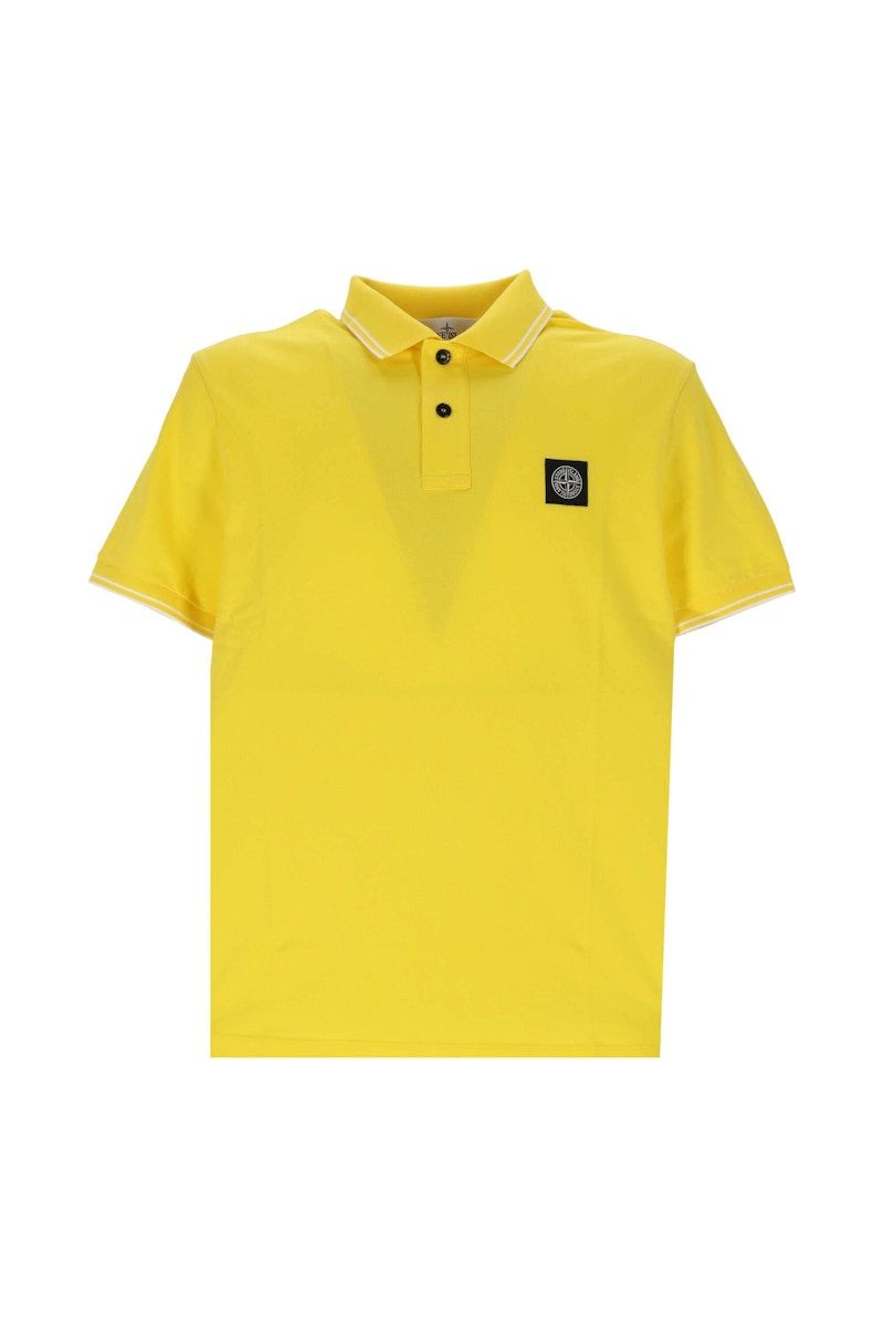 Stone Island Logo Poloshirt Yellow