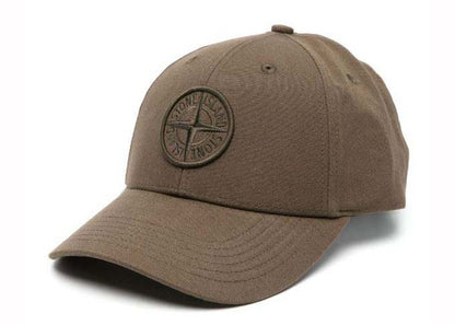 Stone Island Logo Print Cap Military Green