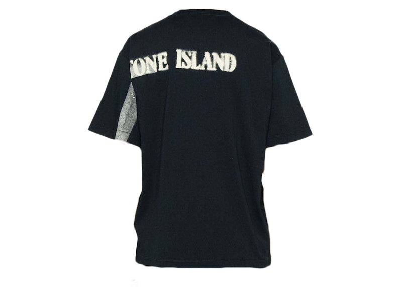 Stone Island Logo Print T-shirt Navy Blue