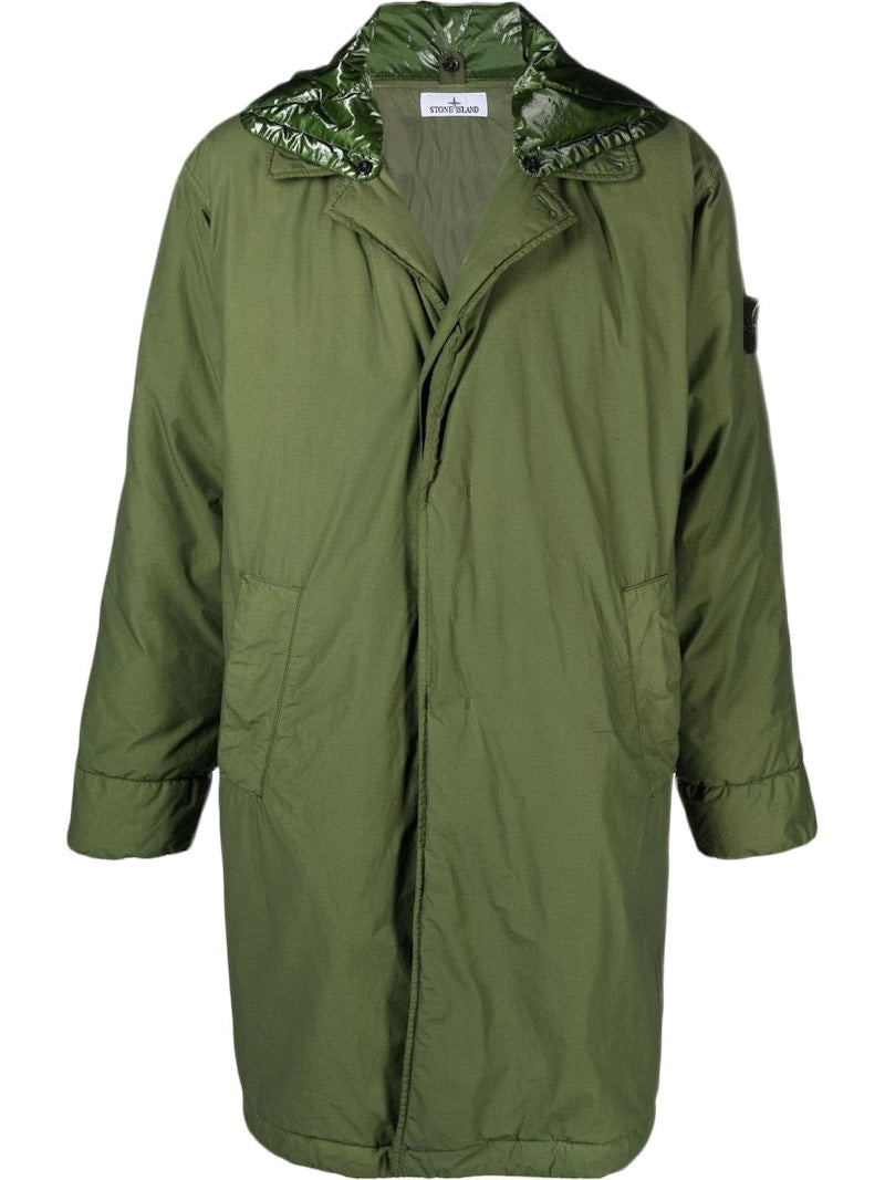 Stone Island Naslan Detachable-Collar Padded Coat Olive Green