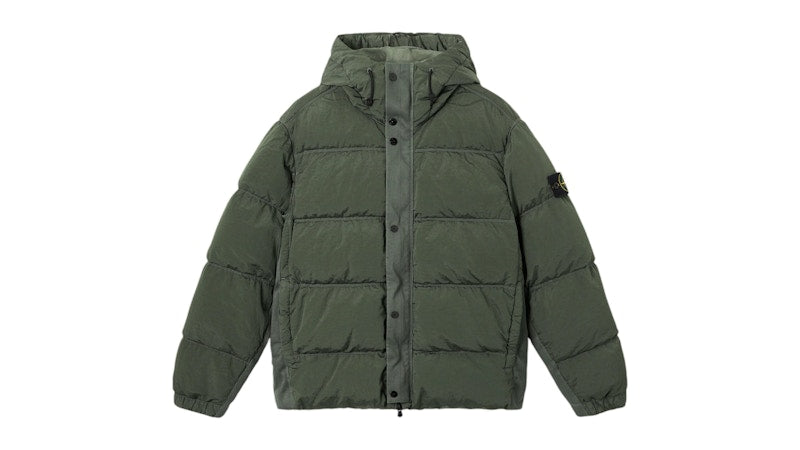 Stone Island Nylon Metal Hooded Down Jacket Green