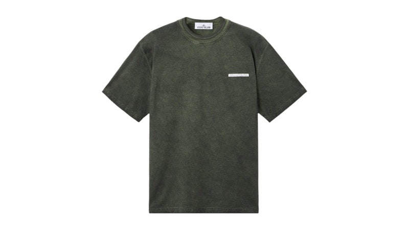 Stone Island Organic Combed Cotton Jersey Velo Effect 2100002 T-shirt Musk Green