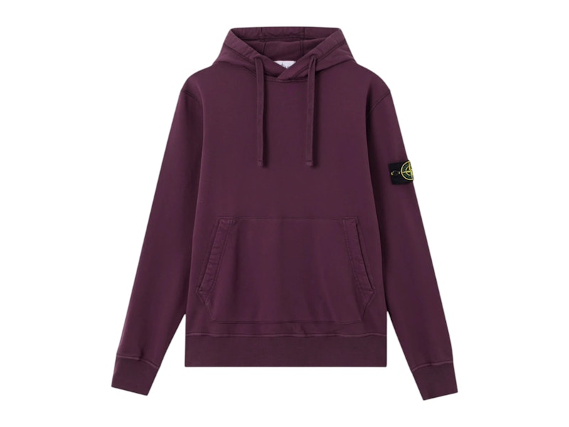 Stone Island Organic Cotton 6100062 Fleece Hoodie Amaranth