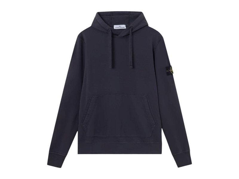 Stone Island Organic Cotton 6100062 Fleece Hoodie Ink Blue