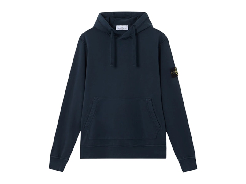 Stone Island Organic Cotton 6100062 Fleece Hoodie Navy Blue