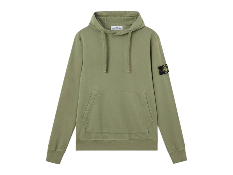 Stone Island Organic Cotton 6100062 Fleece Hoodie Sage Green