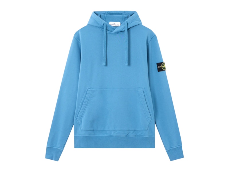 Stone Island Organic Cotton 6100062 Fleece Hoodie Steel Blue