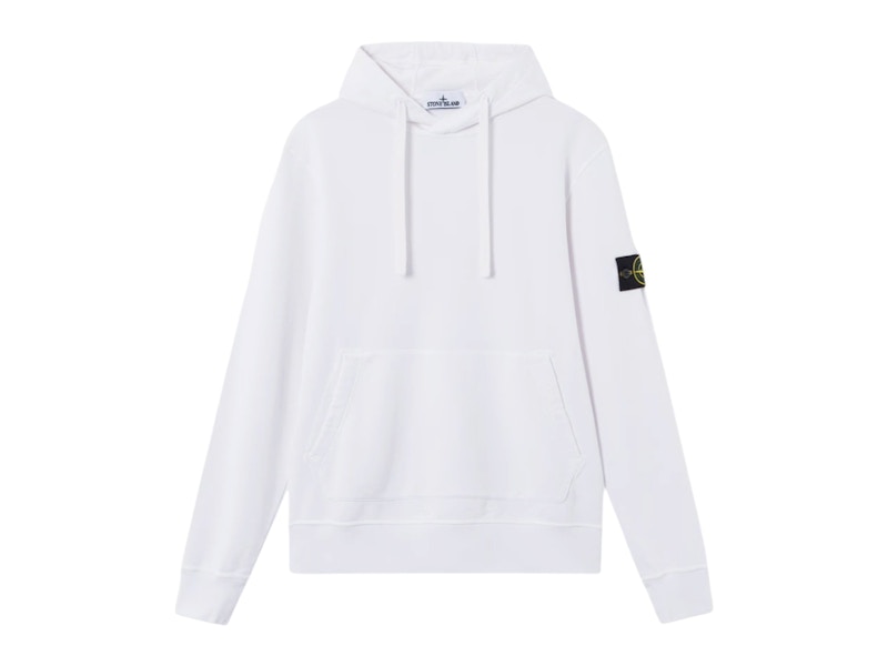 Stone Island Organic Cotton 6100062 Fleece Hoodie White