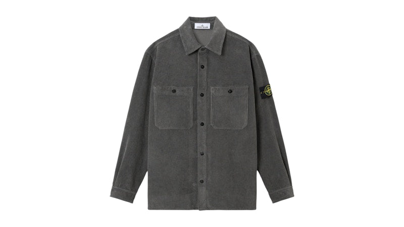 Stone Island Organic Cotton Corduroy 800 1200012 Overshirt Cement