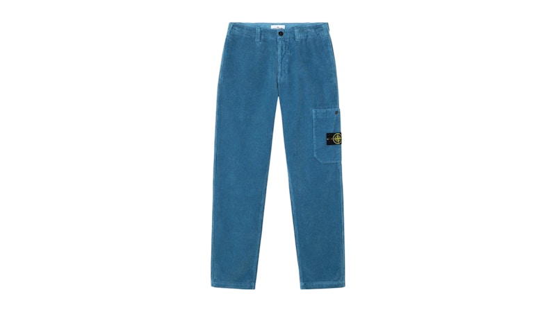 Stone Island Organic Cotton Corduroy 800 3100039 Pants Steel Blue