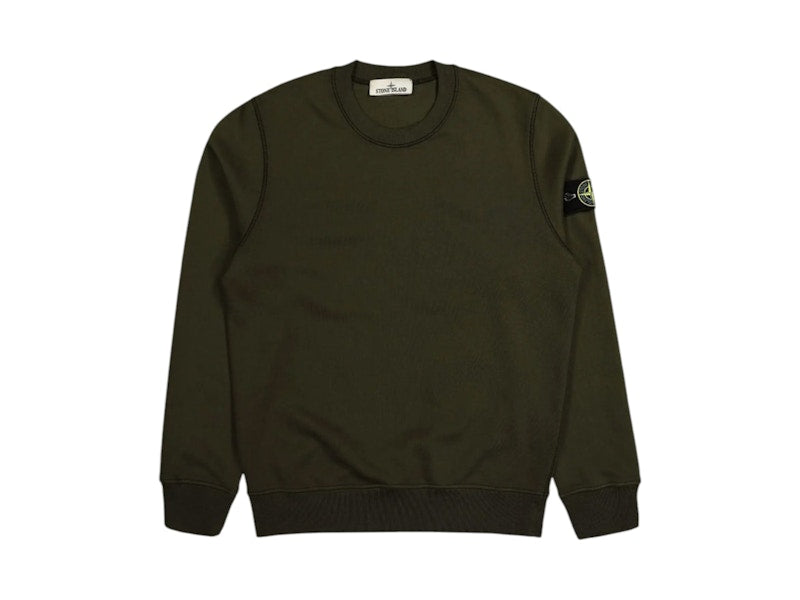 Stone Island Organic Cotton Fleece Crewneck Green