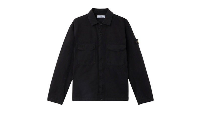 Stone Island Organic Cotton Ripstop 1200009 Overshirt Black