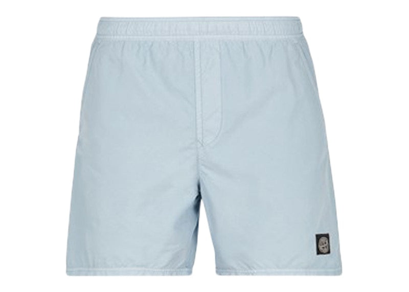 Stone Island Regular Fit Nylon Swim Trunks Sky Blue