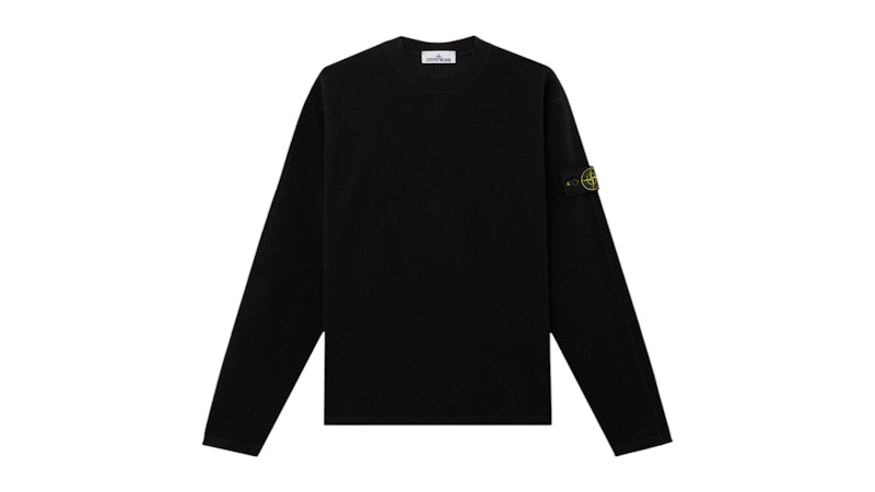 Stone Island Ribbed Wool Nylon 6100044 Sweatshirt Black
