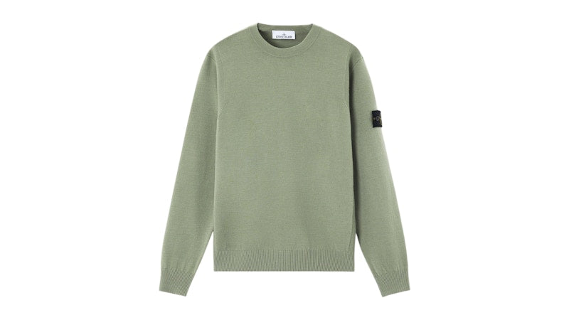 Stone Island Stretch RWS Wool 5100001 Sweater Sage Green