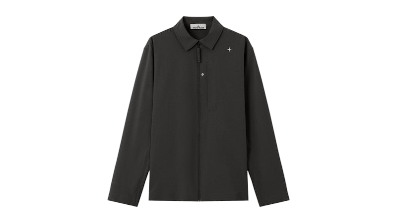 Stone Island Textured Stretch Nylon Stellina 1200024 Overshirt Lead Grey