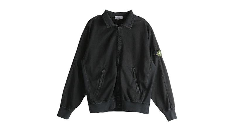 Stone Island Timeless High Collar Zip Up Cardigan Black