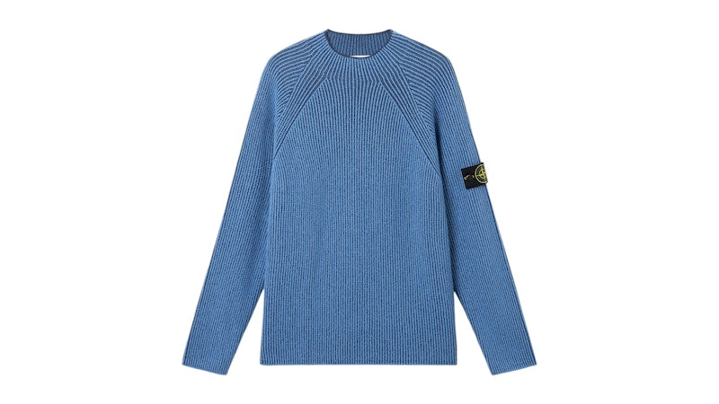Stone Island Vanise Full Rib RWS Wool 5100023 Sweater Steel Blue