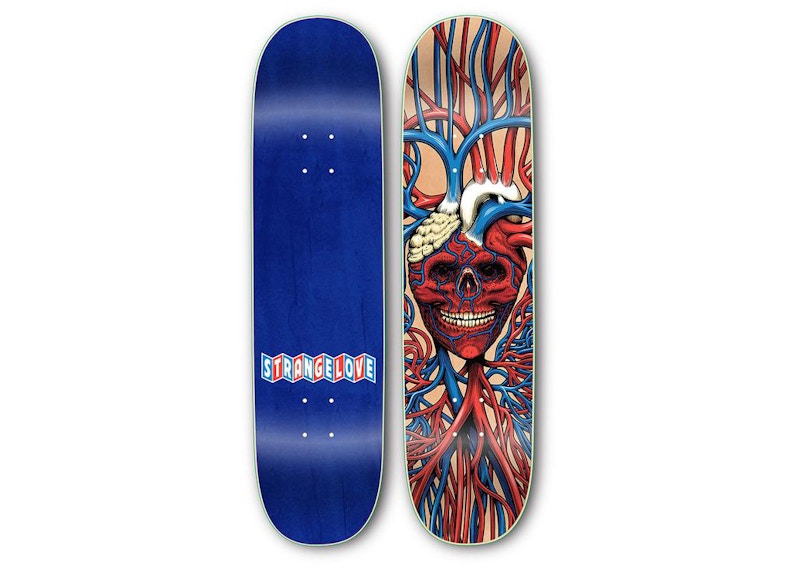 StrangeLove Heart Skull 8.0 Skateboard Deck