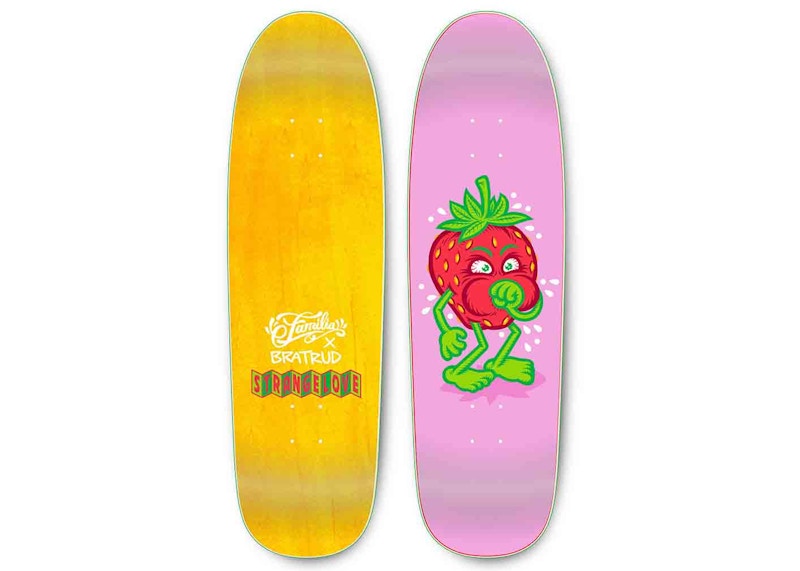 StrangeLove x Familia x Todd Braturd Strawberry Cough 9.125 Skateboard Deck
