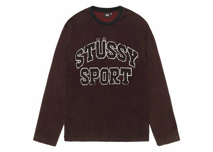 Stussy 2 Tone Cotton Mesh Crew Black