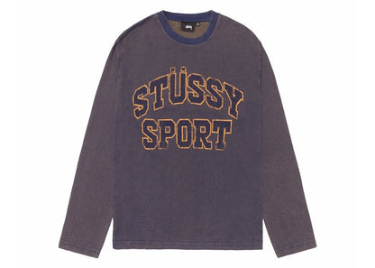 Stussy 2 Tone Cotton Mesh Crew Navy