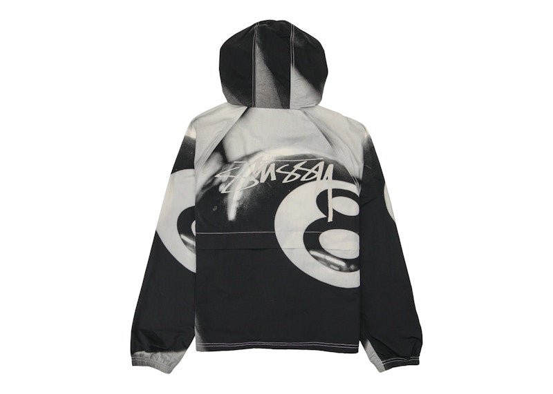 Stussy 8 Ball Beach Shell Jacket Grayscale