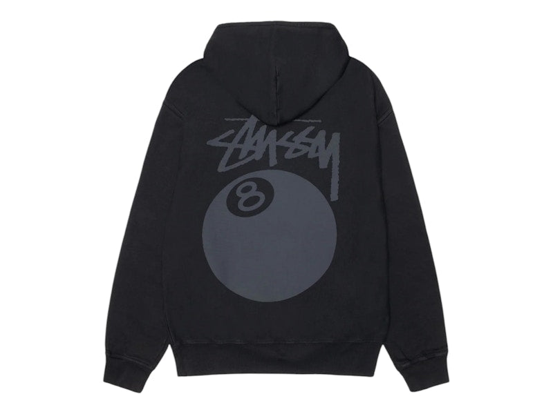 Stussy 8 Ball Pigment Dyed Hoodie Black