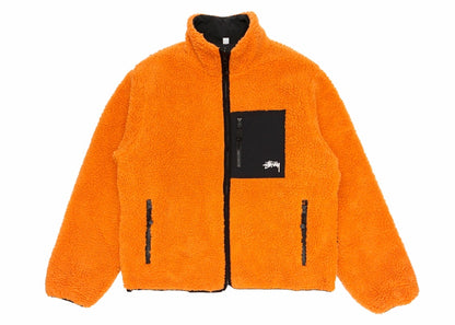 Stussy 8 Ball Sherpa Reversible Jacket Orange