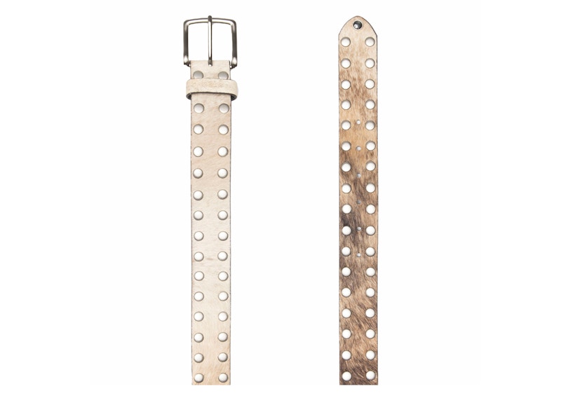 Stussy 8 Ball Studded Belt Raw Cowhide Hair