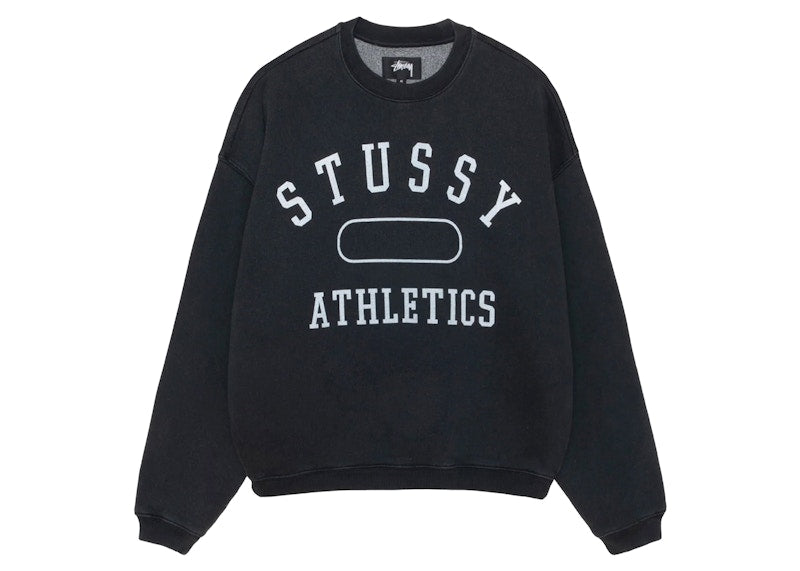Stussy Athletics Crew Washed Black