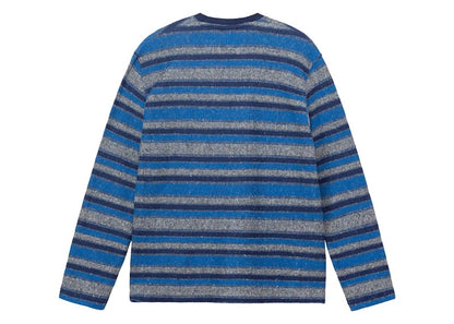 Stussy Baja Stripe Long-Sleeve Crew Tee Blue