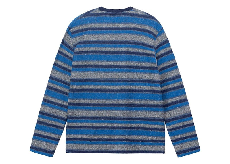 Stussy Baja Stripe Long-Sleeve Crew Tee Blue