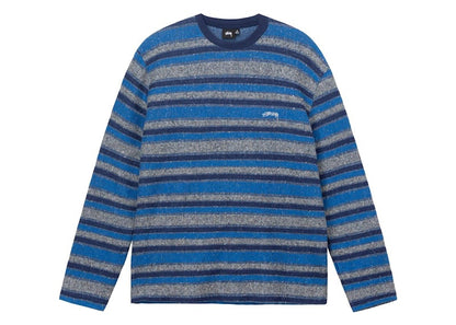 Stussy Baja Stripe Long-Sleeve Crew Tee Blue