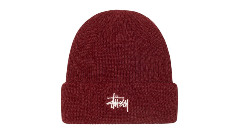 Stussy Basic Cuff Beanie Dark Red