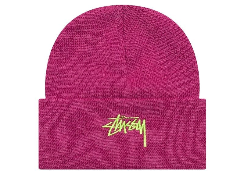Stussy Basic Cuff Beanie Magenta