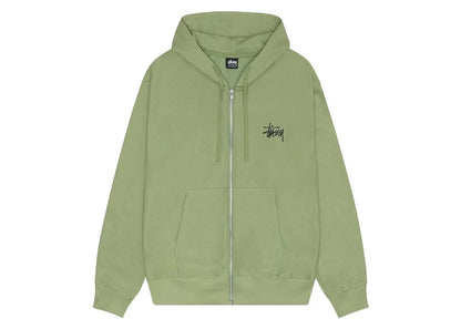 Stussy Basic Logo Zip Hoodie Moss