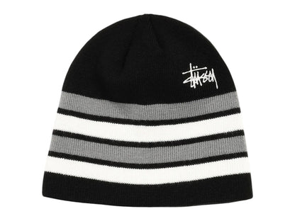 Stussy Basic Striped Skullcap Beanie Black
