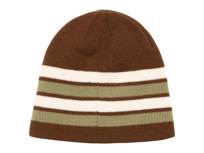 Stussy Basic Striped Skullcap Beanie Brown