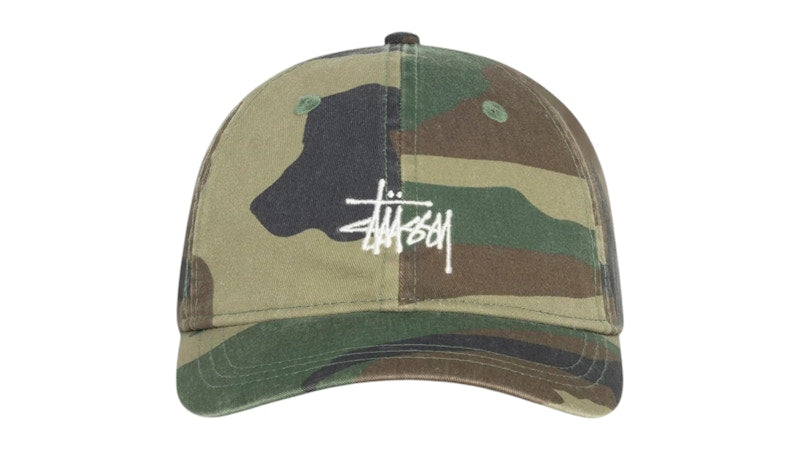 Stussy Basic Washed Cap Woodland Camo