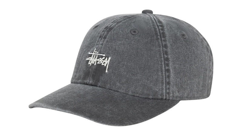 Stussy Basic Washed Stussy Cap Charcoal