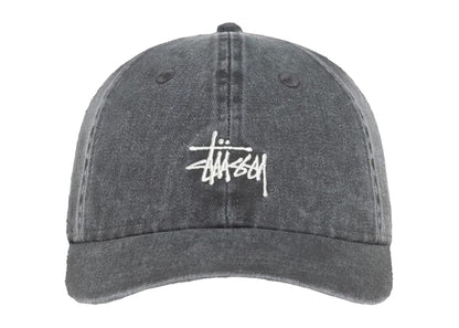 Stussy Basic Washed Stussy Cap Charcoal