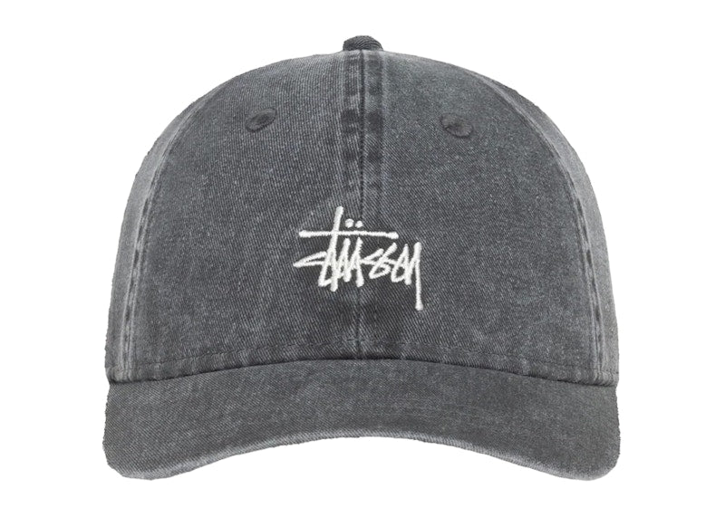 Stussy Basic Washed Stussy Cap Charcoal